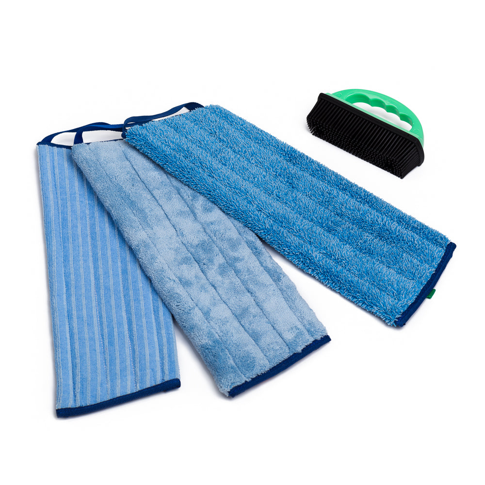 Greenwalk® Trīs mopu komplekts + Gumijas birste